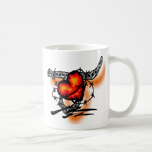 Taza De Café corazón del barbwire (Derecha)