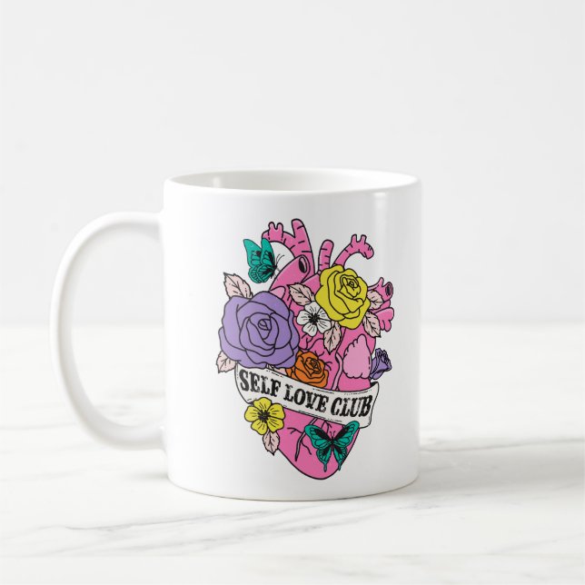 Taza De Café Corazón del club de amor propio (Izquierda)