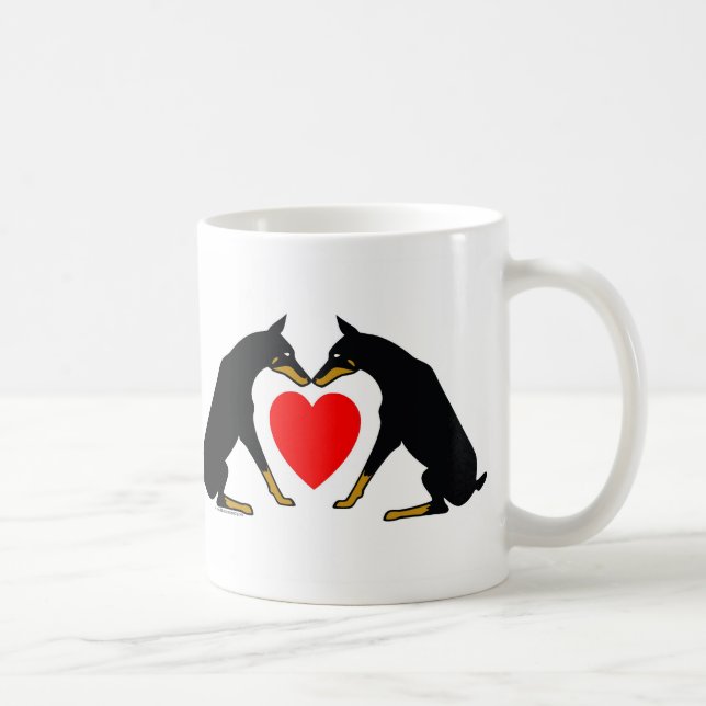 Taza De Café Corazón del Doberman (Derecha)