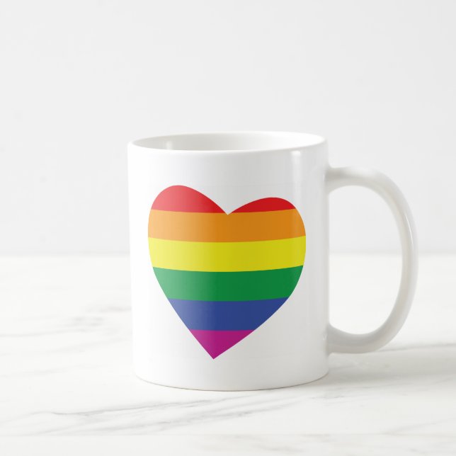 Taza De Café Corazón del Orgullo Gay (Derecha)
