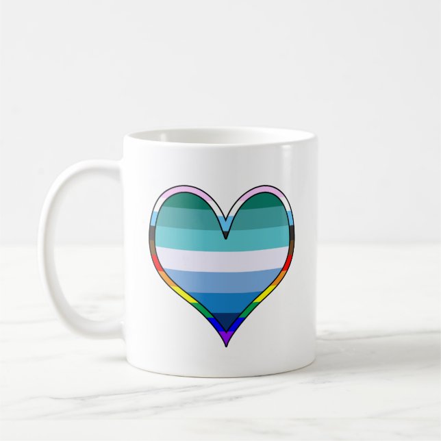 Taza De Café Corazón del Orgullo Gay (Izquierda)