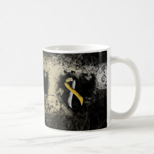 Taza De Café Corazón desgarrador de cinta dorada y plateada