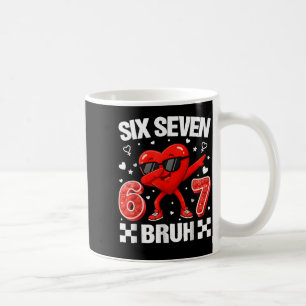 Taza De Café Corazón Divertido 67 Bruh San Valentín Seis Siete