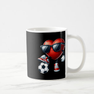 Taza De Café Corazón Divertido Jugando Fútbol Día de San Valent