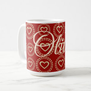 Taza De Café Corazón dulce brillante lindo Añadir nombre Mug