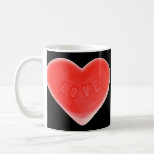 Taza De Café Corazón dulce Negro 2 corazones mug