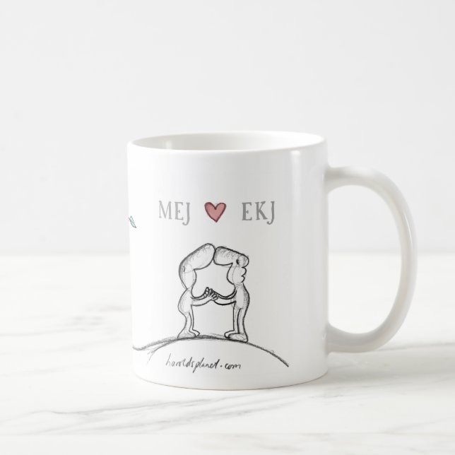 Taza De Café Corazón EKJ de MEJ (Derecha)