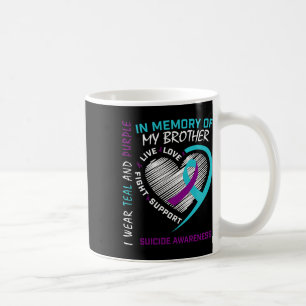 Taza De Café Corazón En Memoria De Mi Hermano Concienciación Su