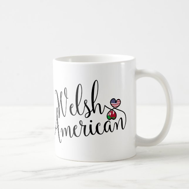 Taza De Café Corazón entrelazado americano galés (Derecha)