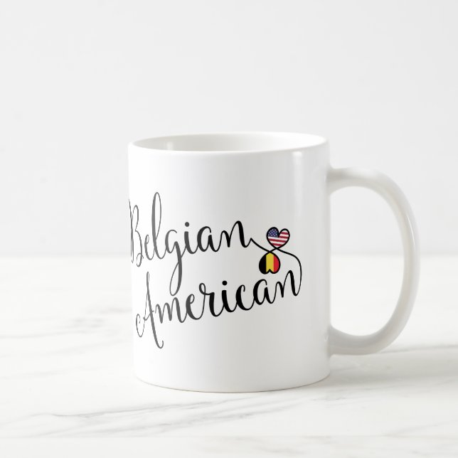 Taza De Café Corazón entrelazado belga estadounidense (Derecha)