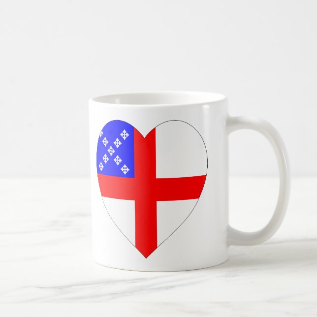 Taza De Café Corazón episcopal de la bandera (Derecha)