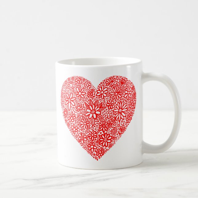 Taza De Café Corazón Flocado (Derecha)