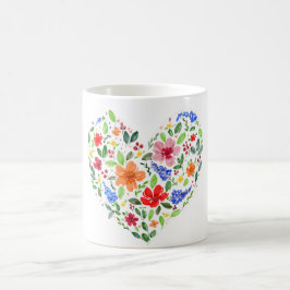 Taza De Café Corazón floral
