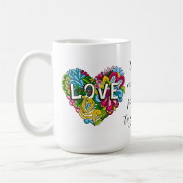 Taza De Café Corazón floral AMOR, por primera vez abuela)