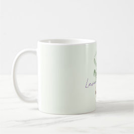 Taza De Café Corazón floral verde pistacho lavanda púrpura 