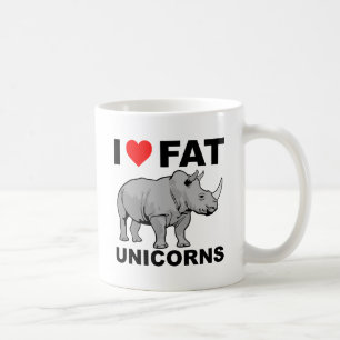 Taza De Café Corazón Grasa Unicorn Rhino Funny Mug