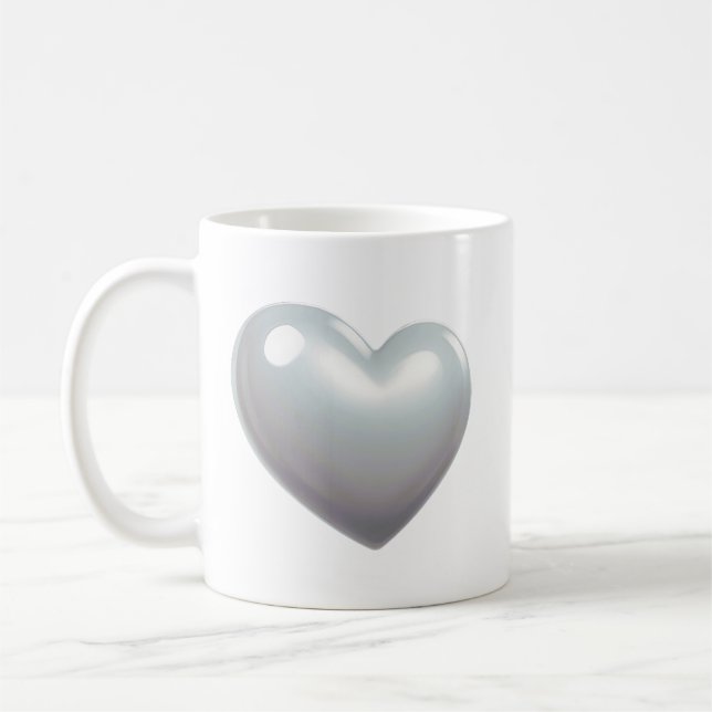 Taza De Café Corazón gris de la Perla (Izquierda)