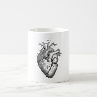 Taza De Café Corazón humano de dibujo anatómico vintage