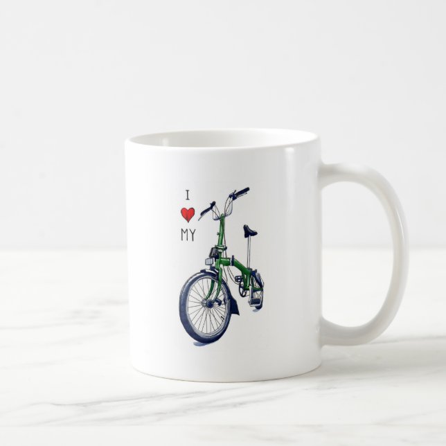 Taza De Café Corazón I mi Brompton (verde) (Derecha)