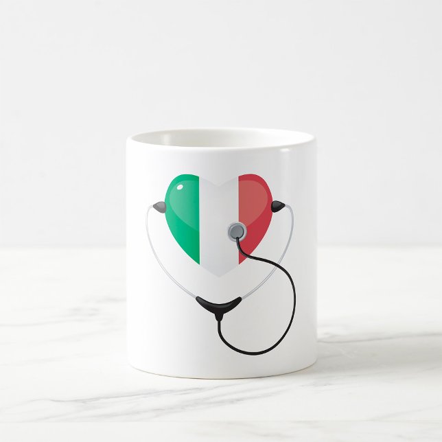 Taza De Café Corazón italiano con Stethoscope Healthcare (Subido por el creador)