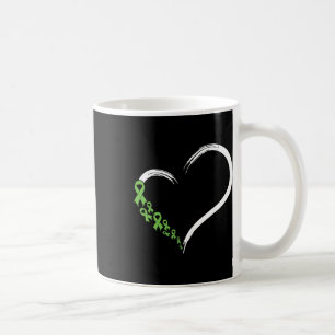 Taza De Café Corazón Listón Verde Apoyo Conciencia Salud Mental