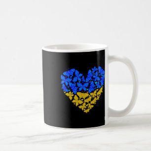 Taza De Café Corazón Mariposa Bandera de Ucrania Vintage Amor U