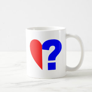 Taza De Café corazón medio signo de interrogación ayudó hear