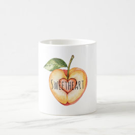 Taza De Café Corazón Melocotón Fruta