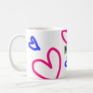TAZA DE CAFÉ CORAZÓN MINIMALISTA SIMPLE. CUTE AÑADIR NOMBRE BEB