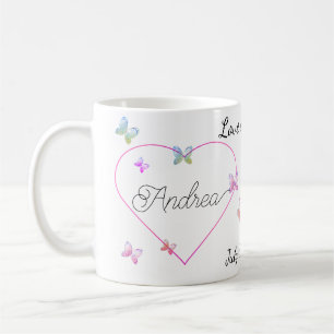 Taza De Café corazón moderno de mariposas voladoras