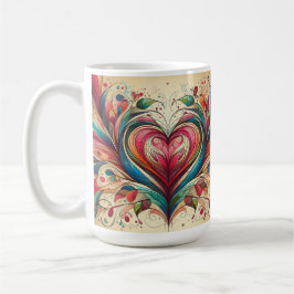 Taza De Café Corazón multicolor