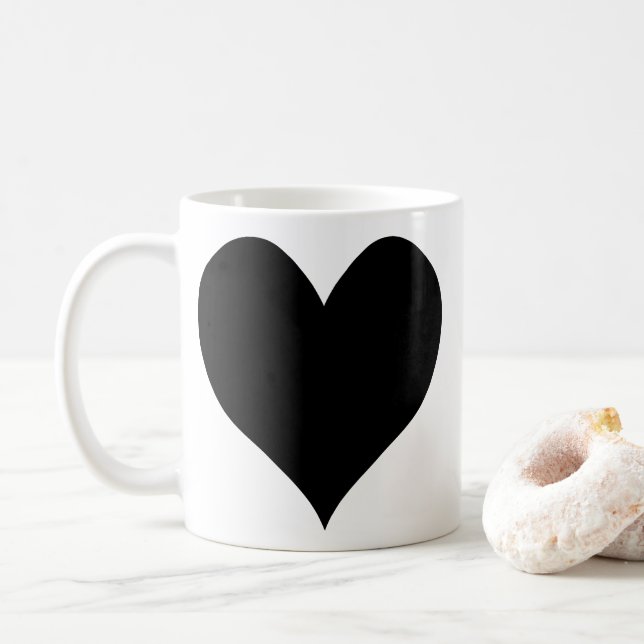 Taza De Café Corazón negro lindo (Con donut)