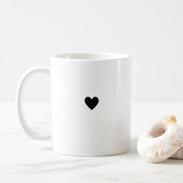 Taza De Café Corazón Negro Simple Amor Moderno Mínimo San Valen