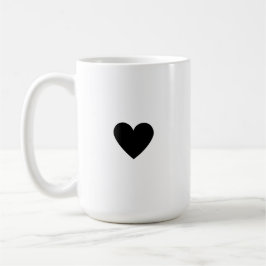 Taza De Café Corazón Negro Simple Personalizado