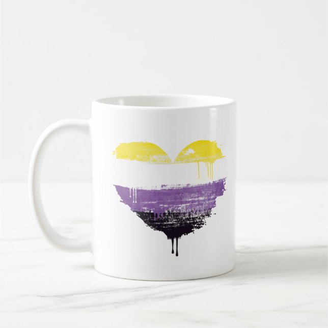 TAZA DE CAFÉ CORAZÓN NO BINARIO (Izquierda)