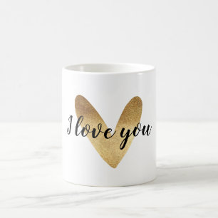 Taza De Café Corazón Ombre Oro
