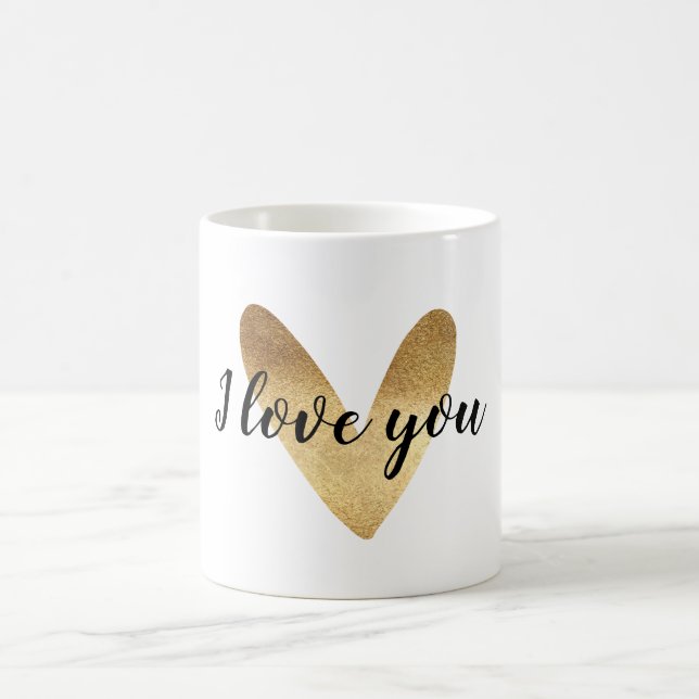 Taza De Café Corazón Ombre Oro (Centro)