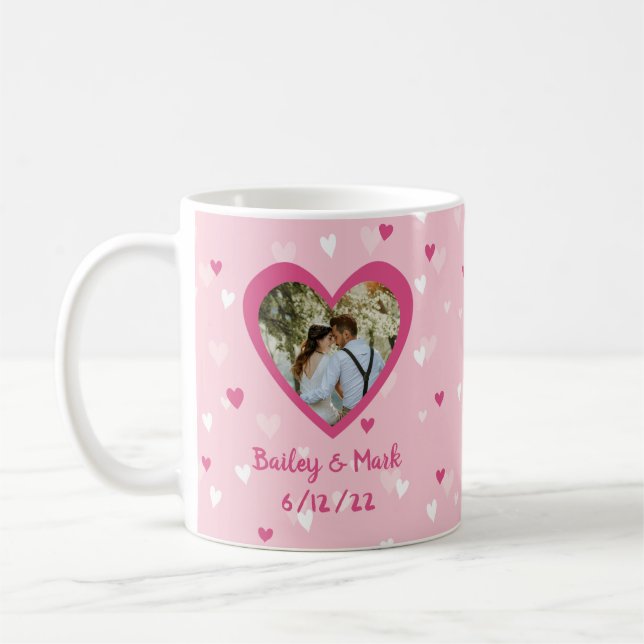 Taza De Café Corazón Pareja Personalizado Foto Valentine Boda C (Izquierda)