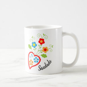 Taza De Café Corazón popular portugués con palabra en salsa