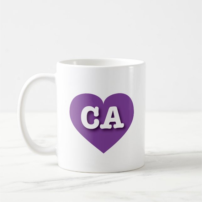 Taza De Café Corazón Púrpura de California - Amo CA (Izquierda)