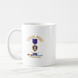 Taza De Café Corazón Púrpura - WIA con Guerra Coreana con Coraz