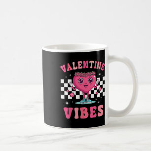 Taza De Café Corazón Retro Día de San Valentín Vibraciones de S