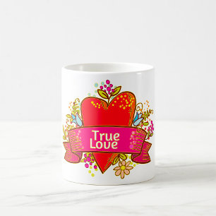 Taza De Café Corazón rojo amor verdadero
