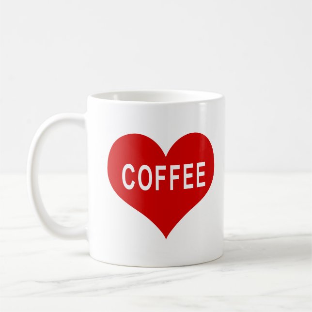 Taza De Café Corazón Rojo de Amor CAFÉ (Izquierda)