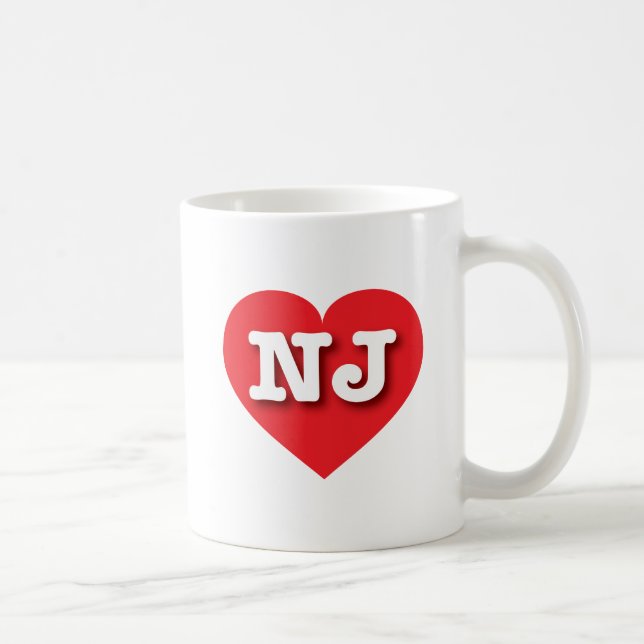 Taza De Café Corazón Rojo de Nueva Jersey - Amo NJ (Derecha)
