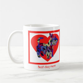 Taza De Café Corazón rojo Día de San Valentín de silueta de per