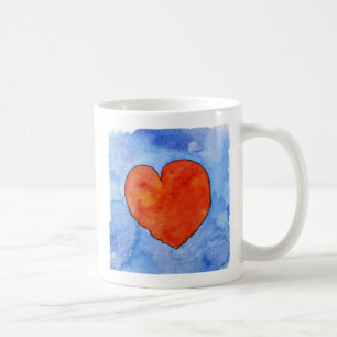 Taza De Café Corazón rojo en el azul 2011