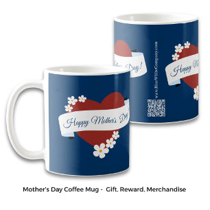 Taza De Café Corazón Rojo Feliz Día de la Madre Banner QR Code