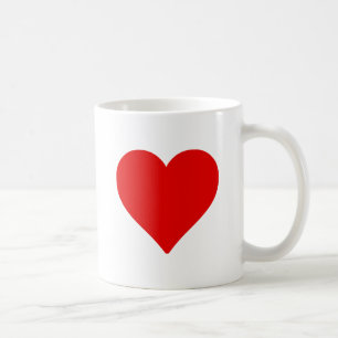 Taza De Café Corazón Rojo Forma Amor Clásico Minimalismo