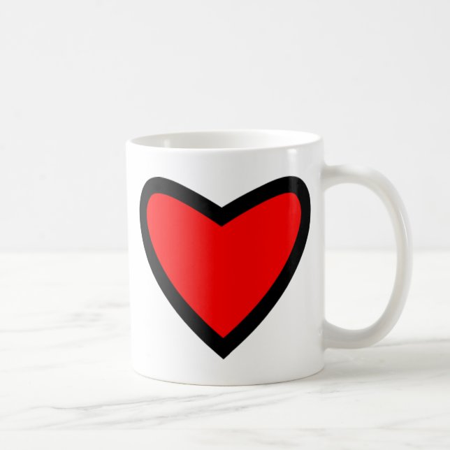 Taza De Café Corazón rojo grande (Derecha)